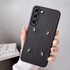 Business Sle Couple Simple Lychee Genuine Leather Case For Samsung Galaxy S26 Ultra S25 Plus S24 Smooth-Touch Case Mat Design Stitched Protect Cover