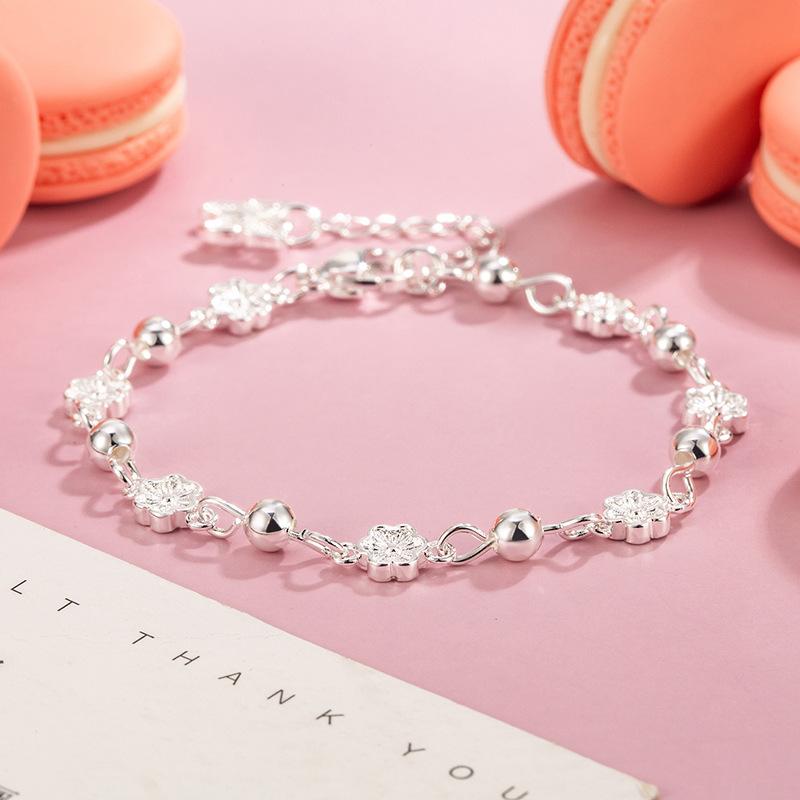 Charm Bracelet Silver Butterfly Peach Blossom Bracelet For Women Charm Temperament Bracelet Party Wedding Jewelry Gifts