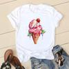 Womens Oversized TShirt European American Fashion Fruit Ice Cream Print ShortSleeved Top Casual Clothing