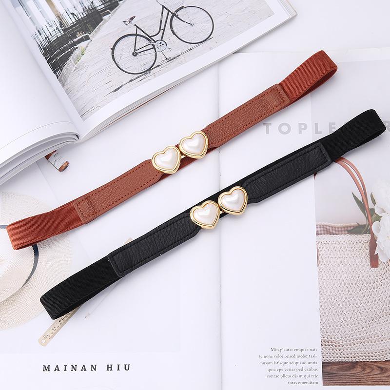 And Versatile Belt Slimming With Retro  Buckle Belt Decoration Dress