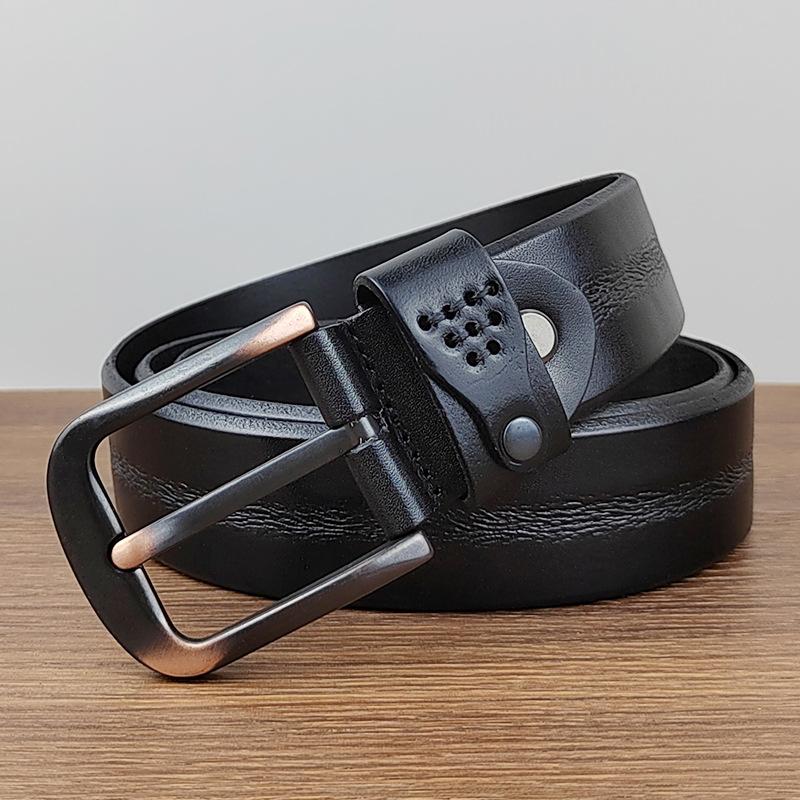 Belt Men'S Leather Handmade Casual Retro First Layer Cowhide Belt Youth Pure Cowhide Young People Trend Belt