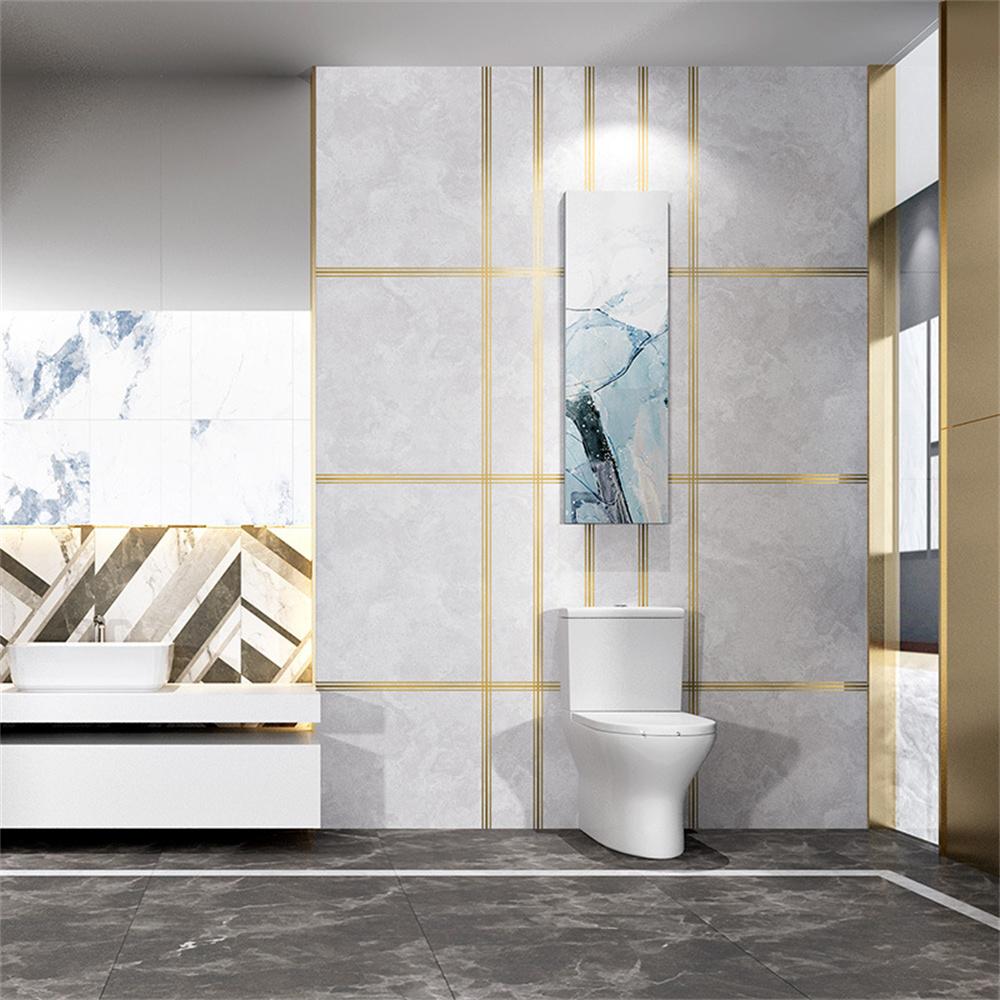 

2.5cm PVC Gold Foil Floor Tile Tape Strip Wall Gap Seam Self Adhesive Decorative Sticker,Length 5m Type A