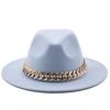 Winter Men's Woolen Jazz Hat New Large Eave Hat Fashionable Flat Brimmed Top Hat