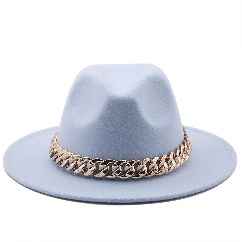 Winter Men's Woolen Jazz Hat New Large Eave Hat Fashionable Flat Brimmed Top Hat