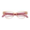 Versace Temple logo metal cat eye optical glasses women's gold 65976338 VE13181412-Gold 53/15/140 - h.39