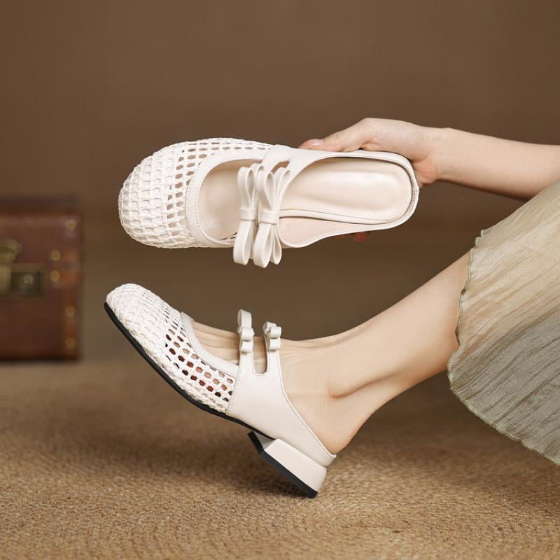 Summer women's flat-soled slippers rubber soft-soled casual women's slippers solid color women's shoes bag head slippers new large size shoes