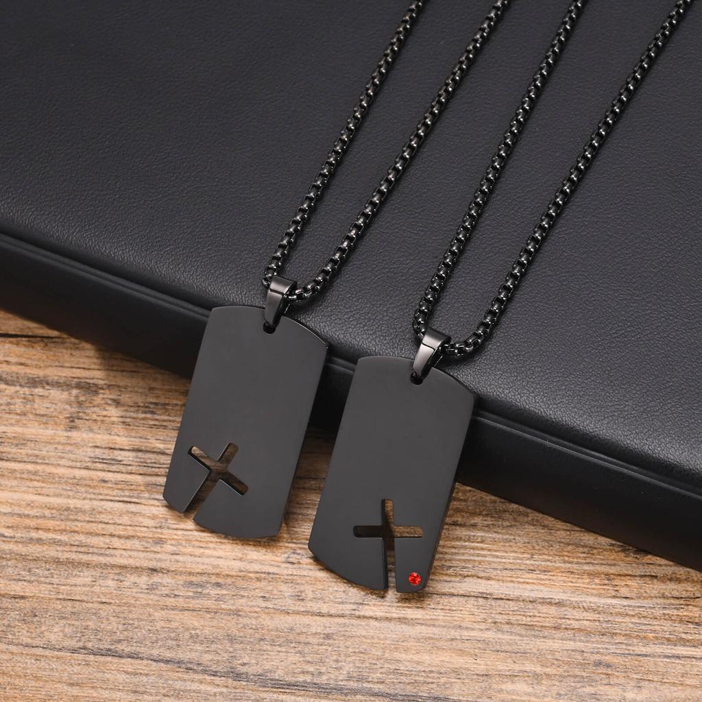 Stylish Dogtags Necklace for Men Boy,Waterproof Stainless Steel Pendant Necklaces,Birthday Anniversary Jewelry Gift