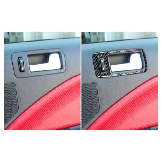 For Ford Mustang 05-08 Pair Carbon Fiber Car Door Handle Bowl Cover Sticker