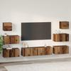 Wall Mounted TV Cabinet Set 8 pcs Reclaimed Wood Effect Engineered Wood