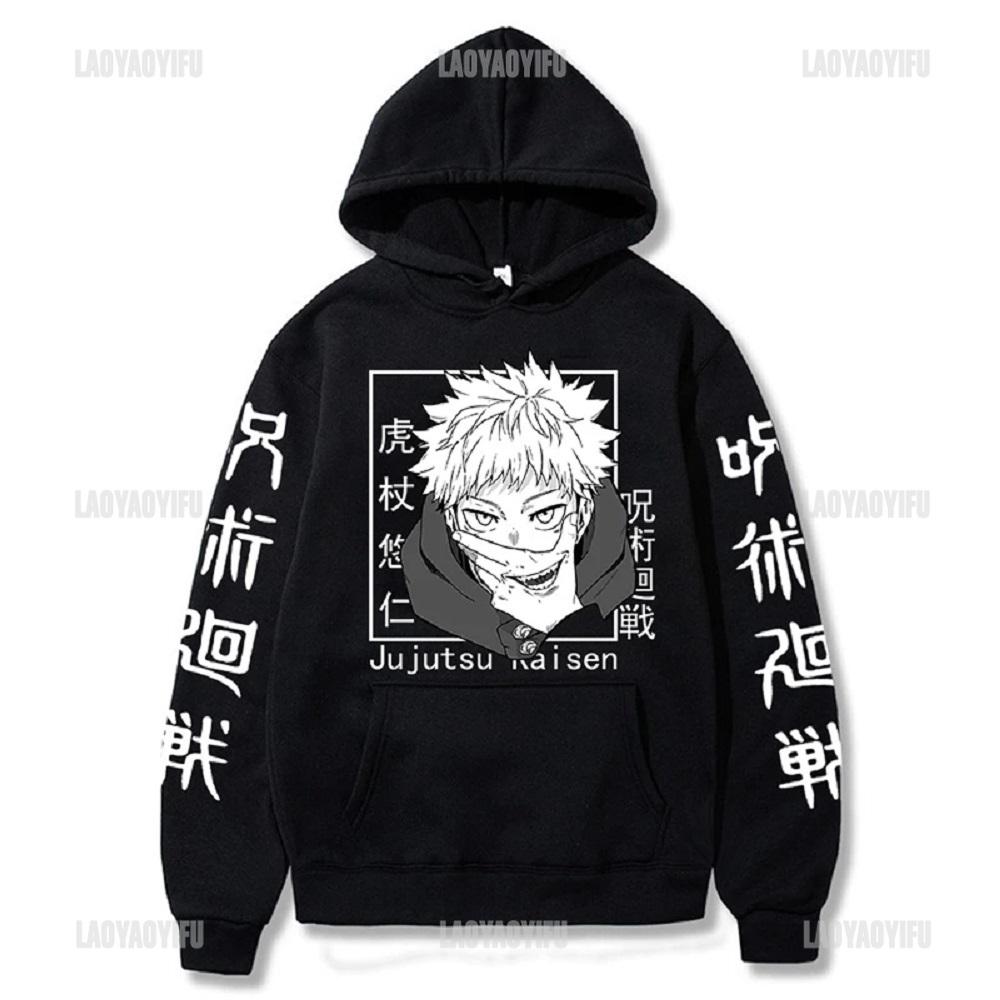 Japan Anime Jujutsu Kaisen Muži Dámské Mikiny Satoru Gojo Volná mikina Unisex Podzim Teplý Ležérní Streetwear