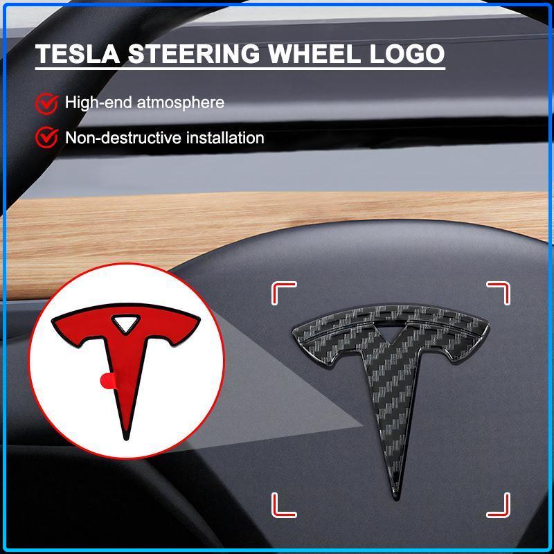 1Pcs Car Steering Wheel Decoration Sticker Badge Auto Styling For Tesla Model 3 2022 Y X S Cc3 Cybertruck 2021 Y Juguete Roadster Coil 4