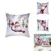 Delightful 18" Christmas Cushion Cover With Santa Claus And Snowman For Festive Sofa Decor