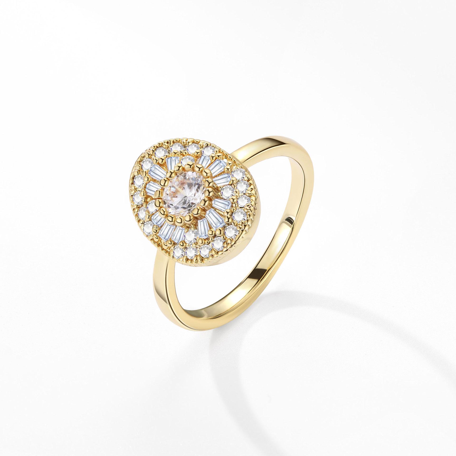 Премиальное двуцветное овальное циркониевое медное покрытие Парное кольцо (Размеры 5-10) Size 5