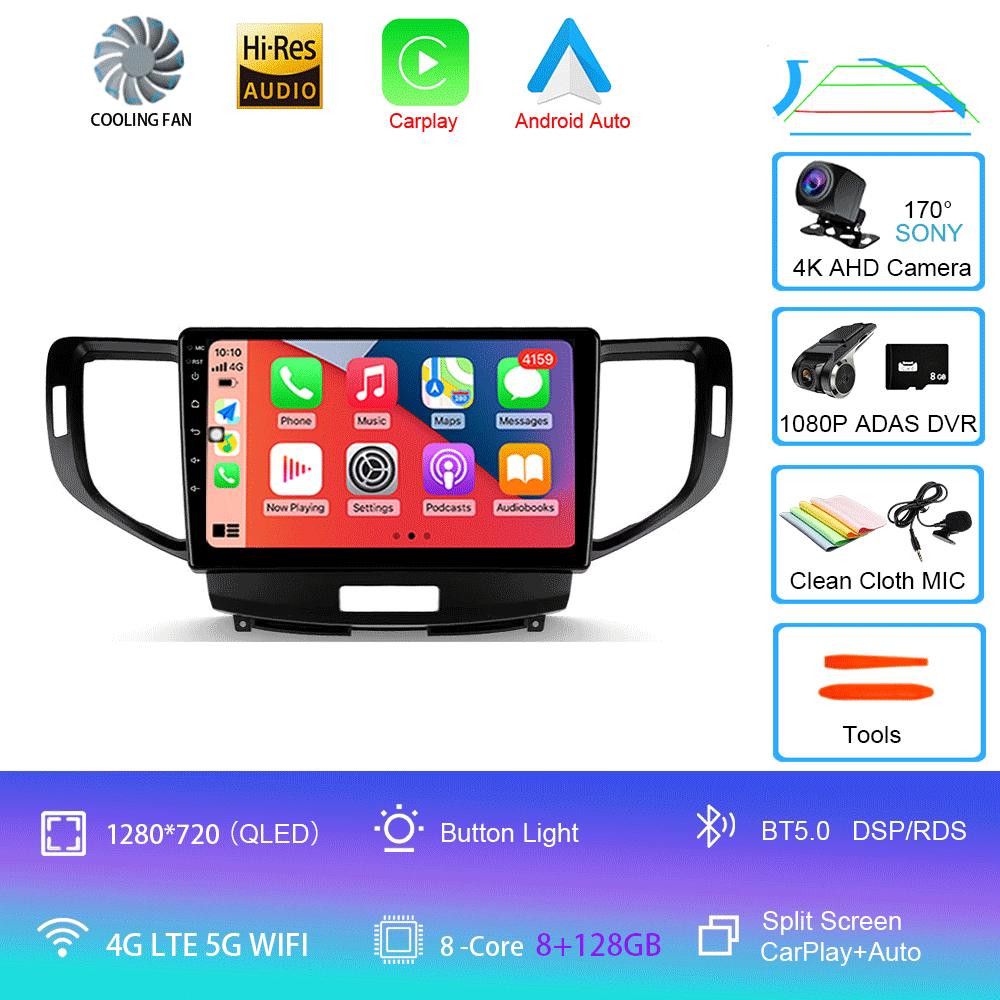 Autoradio Android 14 Carplay Auto DSP 2K Bildschirm Multimedia-Player Für Honda Accord 8 2008-2012 Autoradio Stereo 2din Head Unit