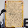 Leominster Vintage City Map Metal Wall Art Decorative Painting for Living Room Study Home Decoration