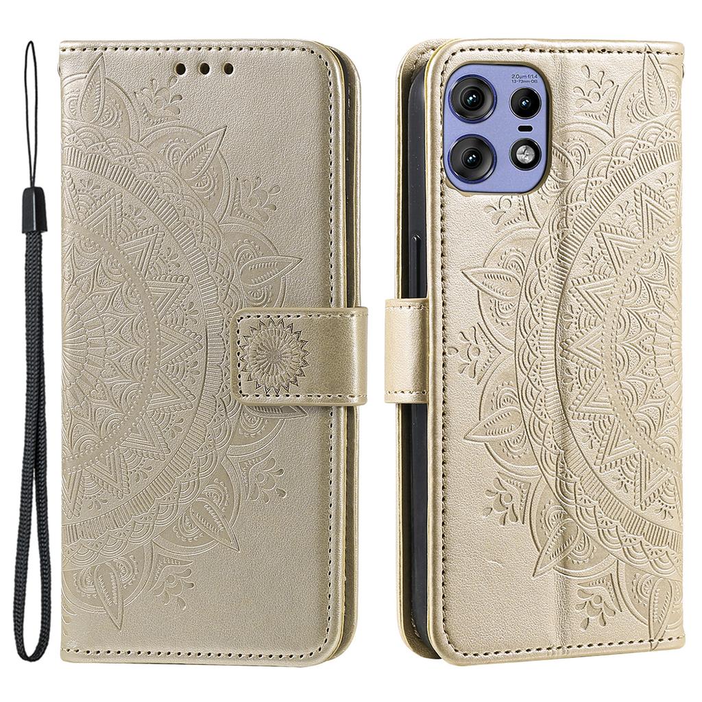 Für Motorola Edge 50 Pro 5G Hülle Geprägtes Totem PU Leder Handyhülle