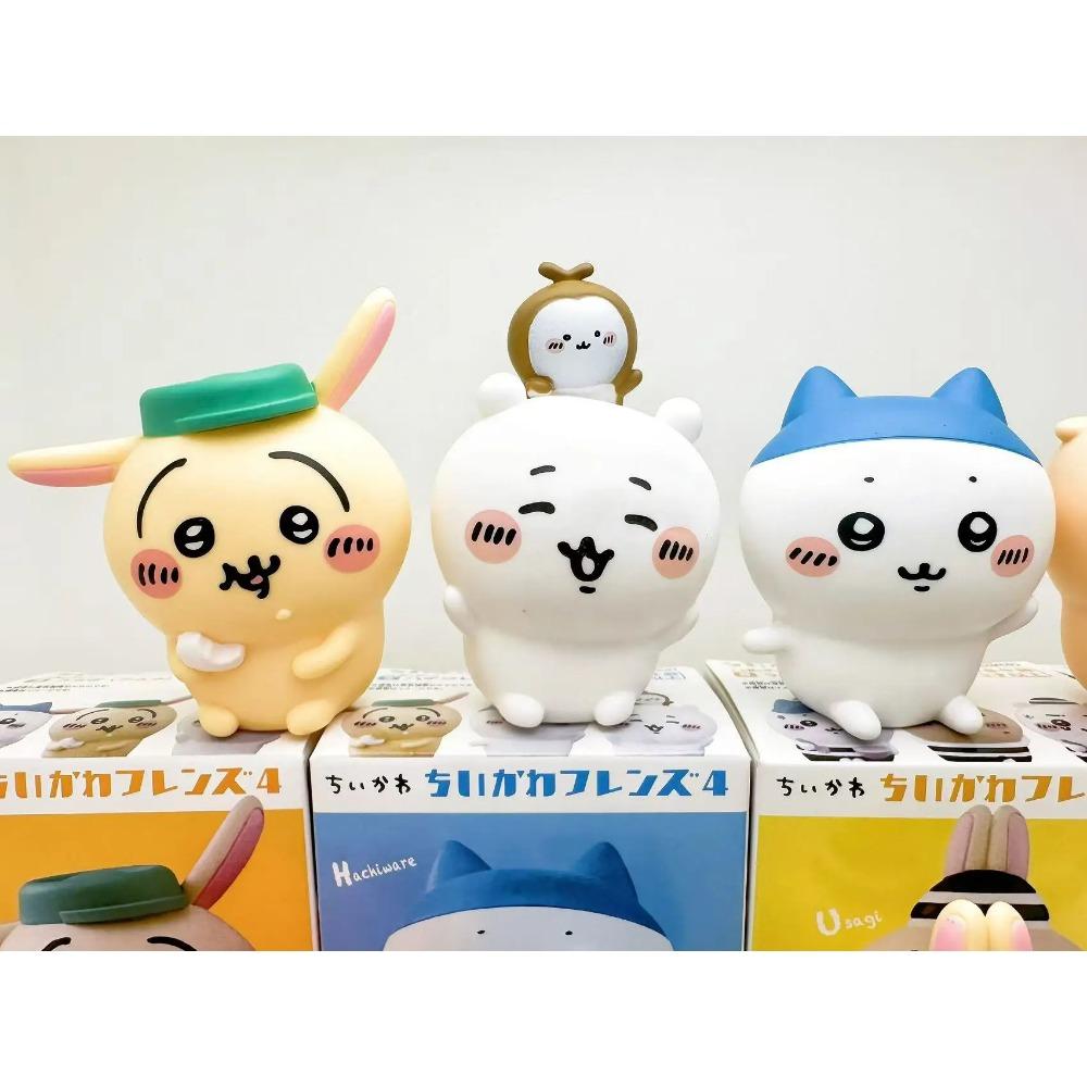 Chiikawa Friends Seria 4 Figurki w Zamkniętym Opakowaniu | Uroczy Usagi Hachiware Shumai Chiikawa Styl Pluszowy Mini Zabawka Wystawka Kolekcjonerskie