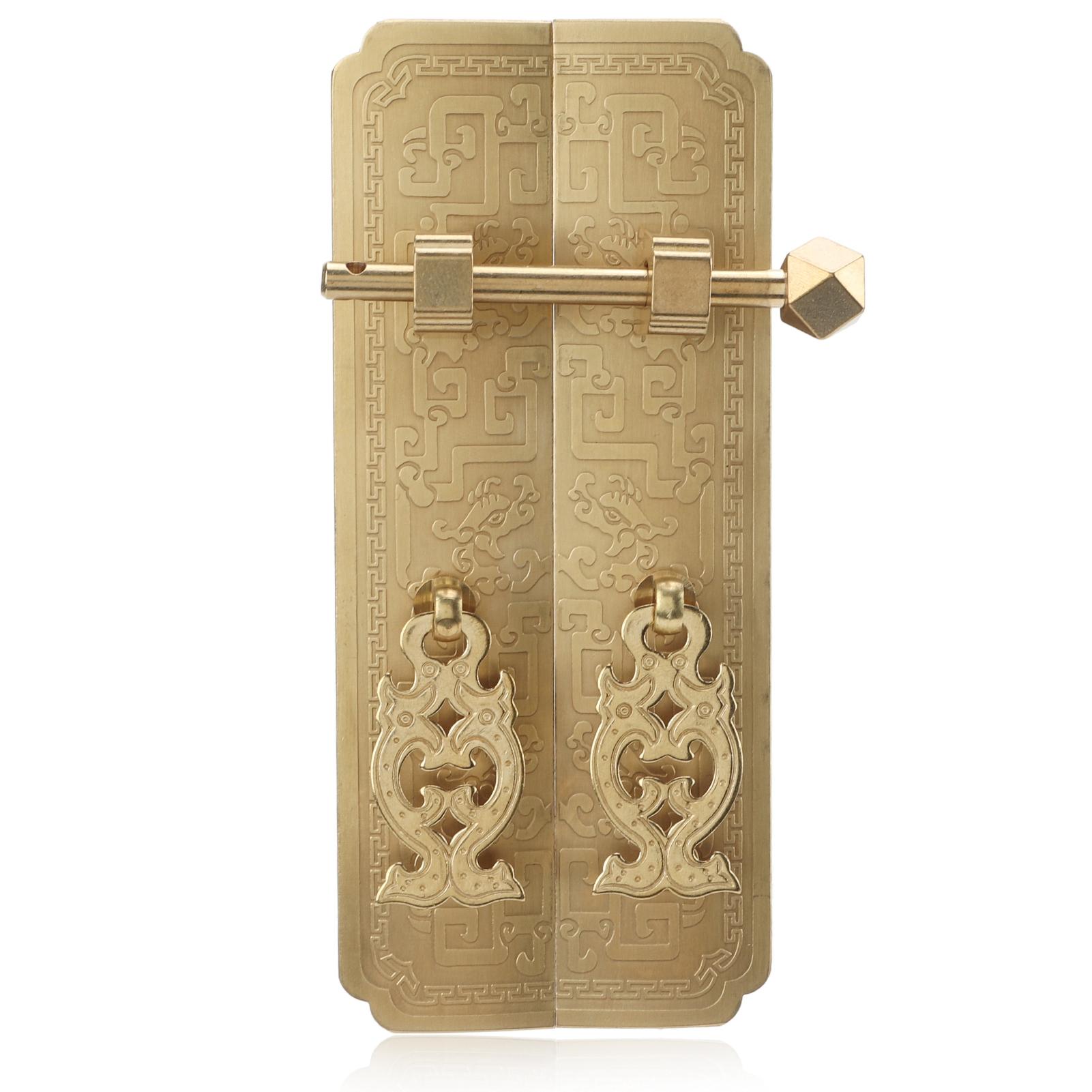 

16 см антикварная ручка для ящика с рисунком дракона китайская ручка-скоба антикварная искусно резная бронза