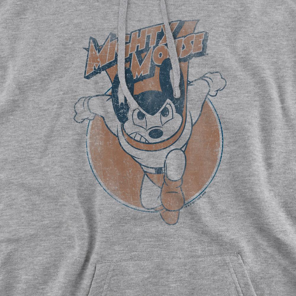 Mighty Mouse Mens Flying with Purpose Hoodie