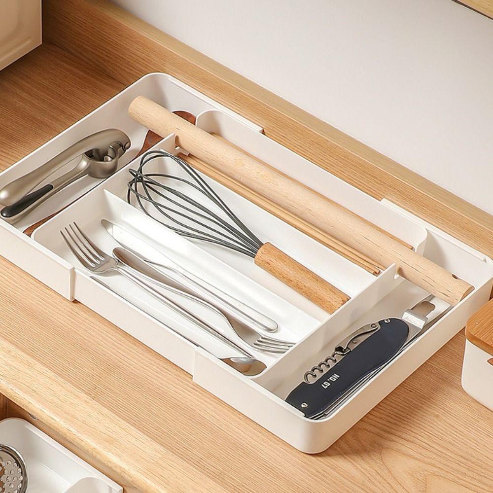 Movable Partition Kitchen Drawer Organizer Stationery Storage Expandable Utensil Tray Chopsticks