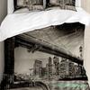 3pcs Bedding Set Business City Scenery New York Black And White Duvet Cover Pillow Case Boy Kid Teen Girl Bedding Covers Set