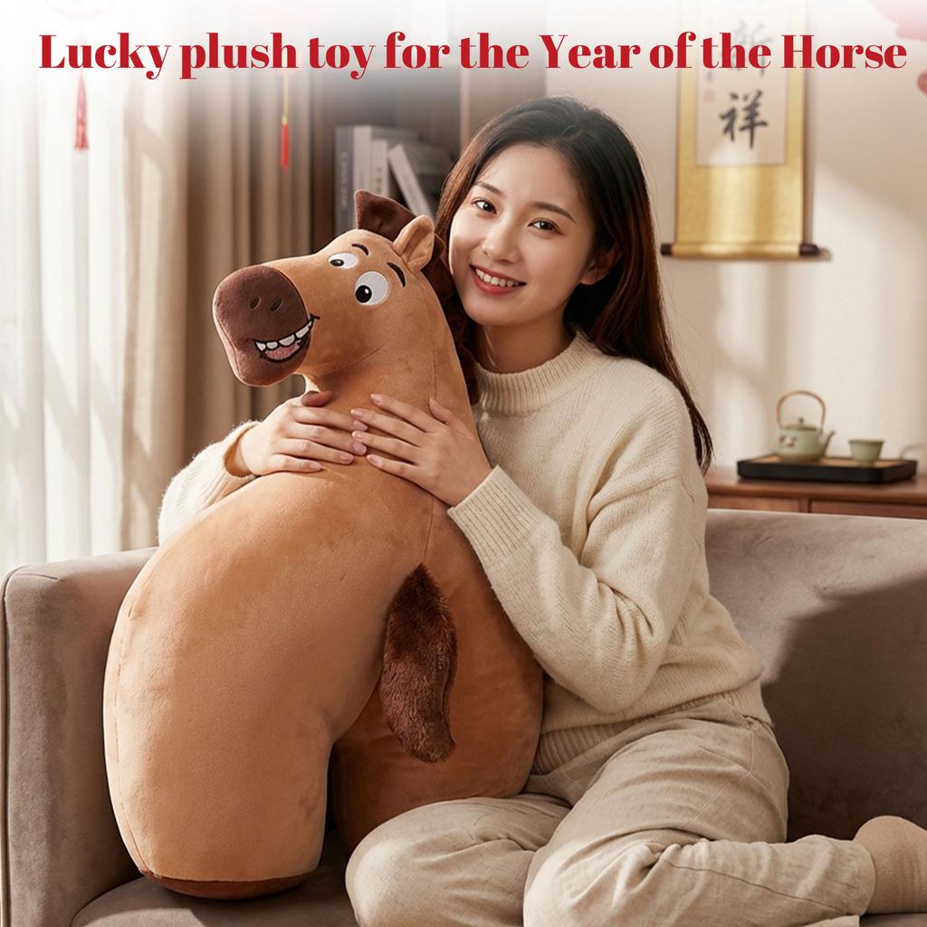 Chinese New Year Horse Mascot Gift For Male Friends, Besties, Abstract Plush Doll
