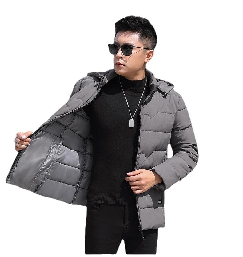 Padded men's clothing new light and thin winter padded jacket stand-up collar thickened warm fashion casual boys business jacket