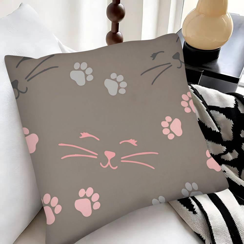 Cute Cat Paw Pillow Case Fashion Square Pillowcase Bedroom Sofa Room Ins Decoration Leisure