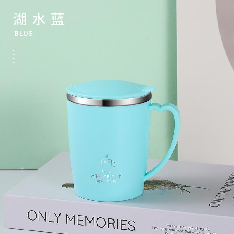 304 Stainless Steel Double-Layer Thermos Cup Office Coffee Cup With Handle Tea Cup Gift