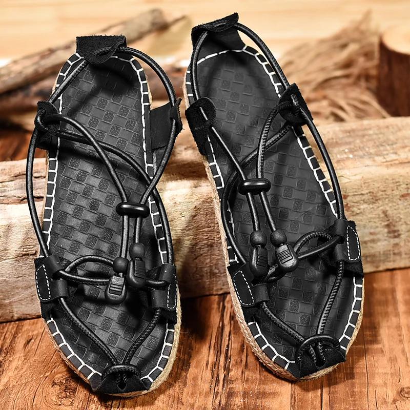 Fashion Gladiator Design Men Sandals Personality Summer Flats Leisure Beach Holiday Shoes Outdoor Male Casual Sandals Men's Flip Flops