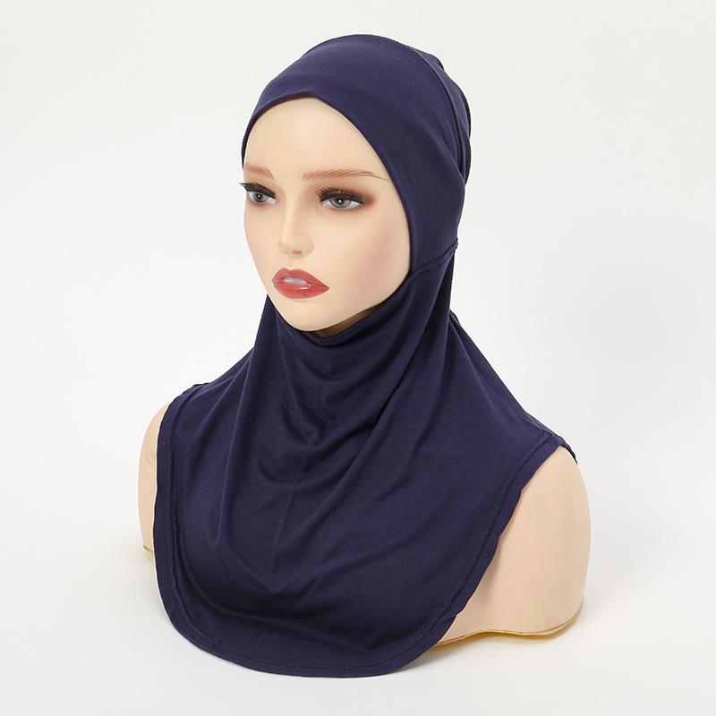 Solid Color Full Cover Scarf Cap Underscarf Neck Head Bonnet Hat Elastic Comfortable Shawl Cap Turbans For Women Girls
