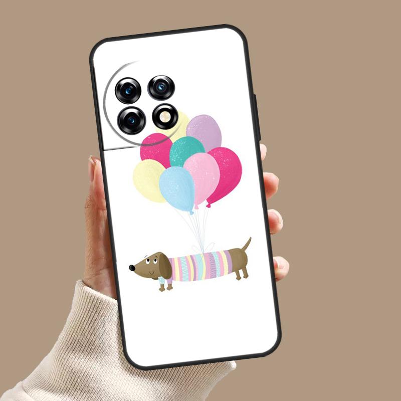 Cartoon Dachshund Sausage Dog Case For OnePlus 11 12 9 10 Pro 10R 12R 8T 10T OnePlus Nord N30 N20 N10 CE 3 2 Lite Cover