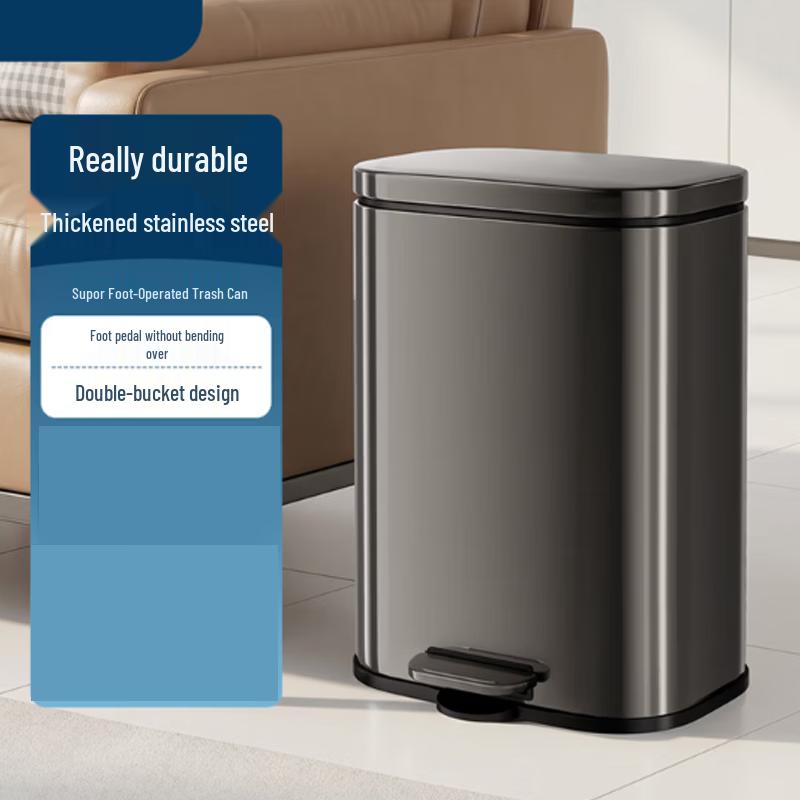 Hanlemeitu 20L Foot Pedal Stainless Steel Trash Can