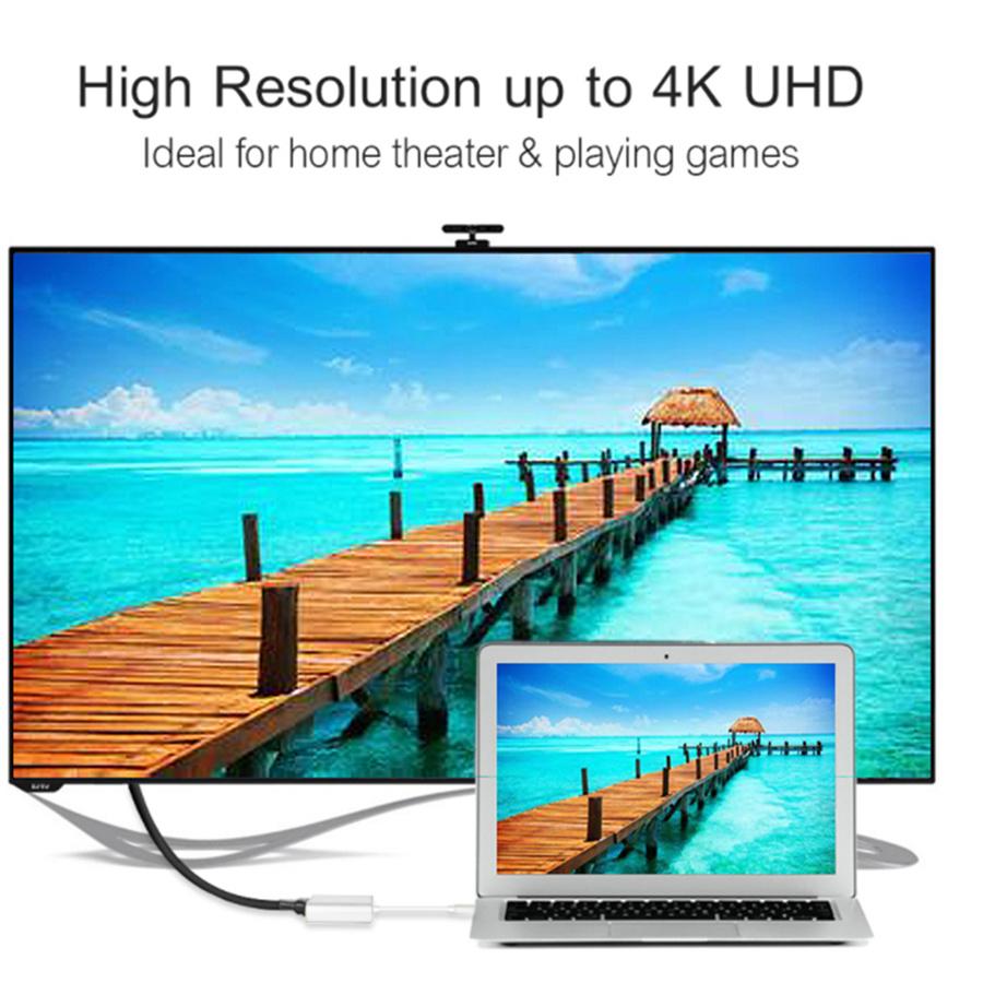 USB-C Digital AV Multiport Adapter With USB Port White Durable For Apple