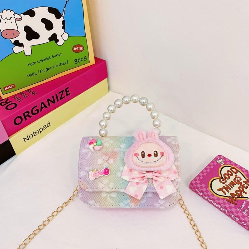 Trendy Pony Rainbow Cartoon Wallet Stylish Lightweight Crossbody Bag For Preschool Girls