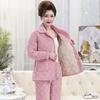 Middle-Aged Women's Winter Warm Fleece Pajama Set