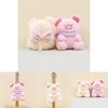 Charming Butterfly Pig Plush Keychain Soft Short Plush Piggy Toy Doll