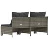 Garden Sofa 2 Seater with Cushions Grey Poly Rattan
