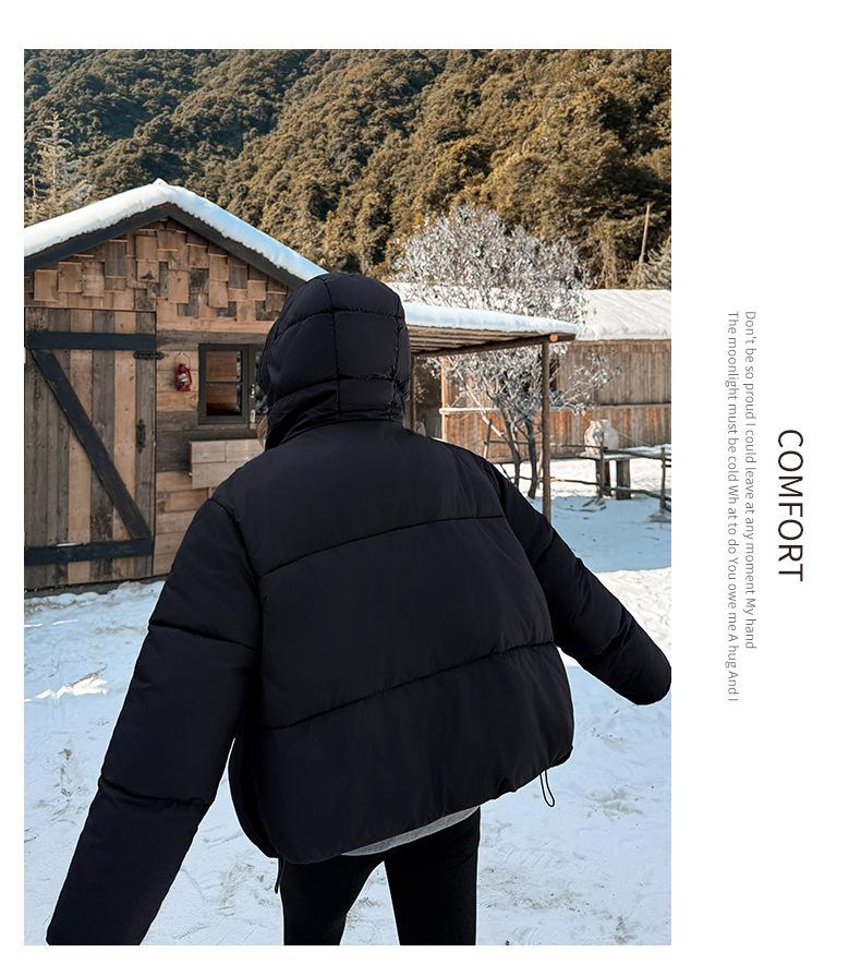 Women's Short Hooded Loose Thickened Warm Jacket
