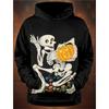 2026 New Halloween Men's Graphic Hoodie Skull Pumpkin Print Classic Casual Couple 3D Pullover Holiday Out Hoodie Long Sleeve