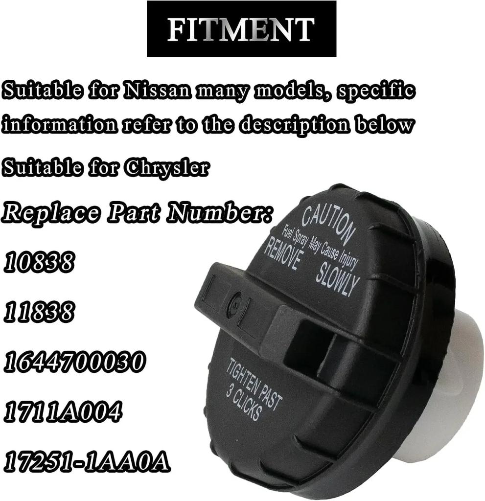 Gas Cap Fuel Petrol Tank Cover Cap 10838 Fit for Nissan Frontier 2001-2011 Sentra 2000-2011 Altima Armada Xterra Maxima Etc