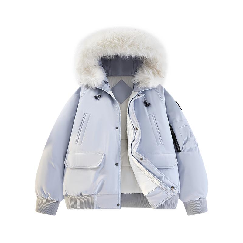 Fur collar velvet jacket, men's cotton coat, men's loose hooded top, men's household