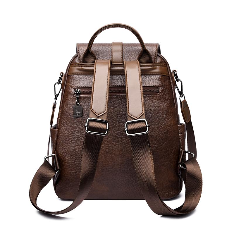 Vintage PU Rucksack Damen Pendler Große Kapazität Reise Rucksack Multifunktionale Umhängetasche