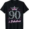 Womens 90 And Fabulous 1929 90Th Birthday Gift Tee T-Shirt
