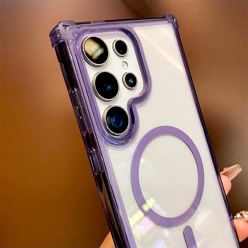 Luxury Transparent Hard Acrylic Case For Samsung Galaxy S25 S24 S23 S22 Plus FE S 25 24 S25Ultra S24Ultra Magsafe Charge Covers