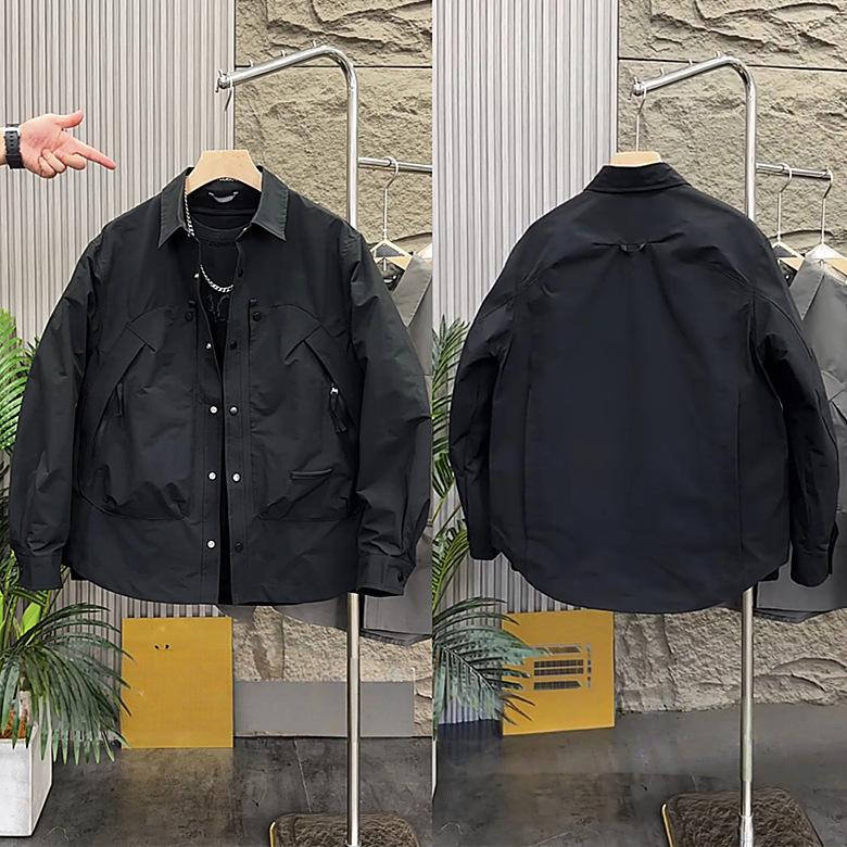 Men's Fashion Trend Loose Workwear Jacket: Spring & Autumn Casual Windbreaker with Turn-Down Collar