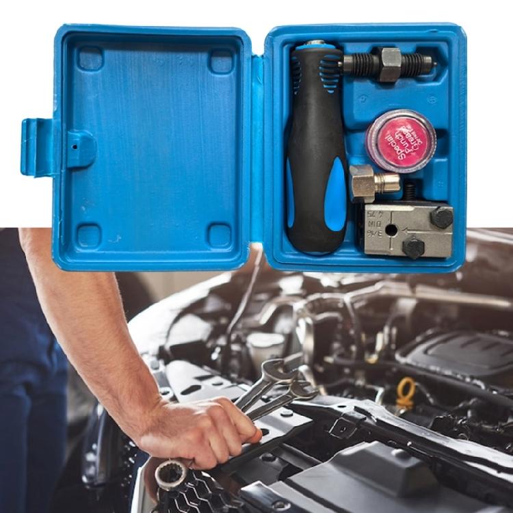 Car Brake Line Flaring Device 3/16in 4.75mm Manual Tubing Flaring Tool Double Flare Tool Kit with Box Brake Lines Tool