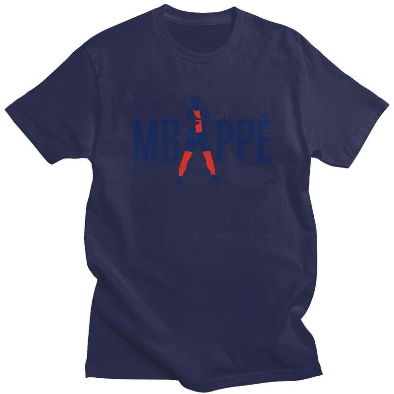 Individuelles Fußball Mbappes T-Shirt für Herren 100% Baumwolle T-Shirt Freizeit-T-Shirts Kurze Ärmel Fußball-Liebhaber T-Shirt Kleidung