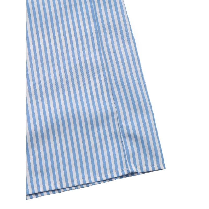 Pantaloni e tute a vita alta con scollo a V, senza maniche, stampa a righe, casual, estivi e primaverili da donna