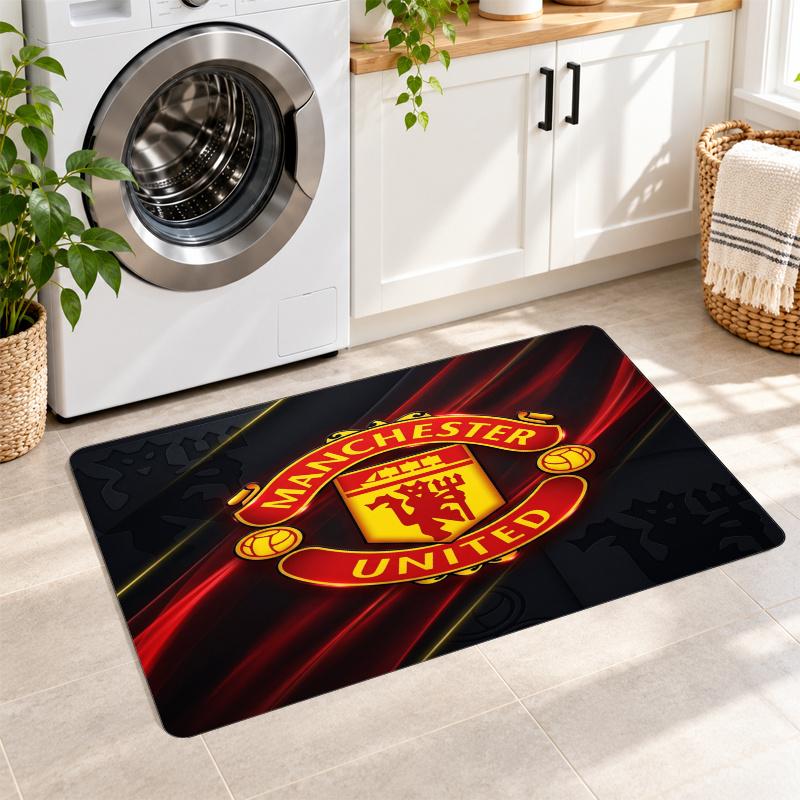 Flannel Kitchen Mat Manchester United FC Soft Area Rug Non Slip Floor Carpet Home Decoration